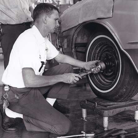Picture of George Gates doing an alignment